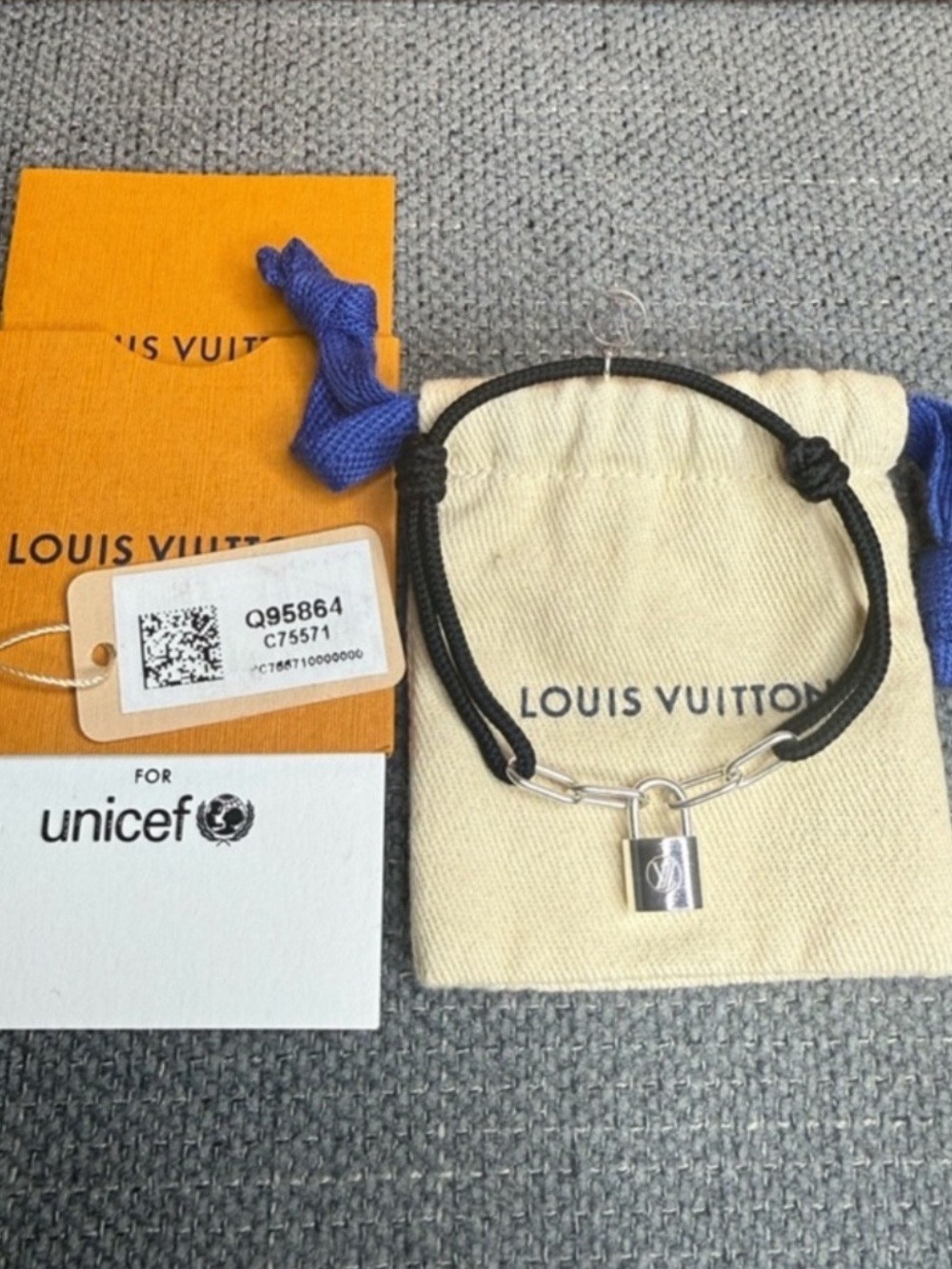 Louis Vuitton Lock it padlock UNICEF adjustable bracelet